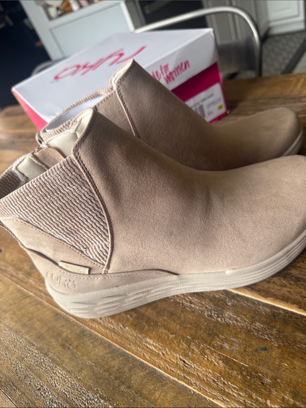 Ryka Noelle Next Bootie Women's 8 1/2M Terra Taupe Side Zip Boots